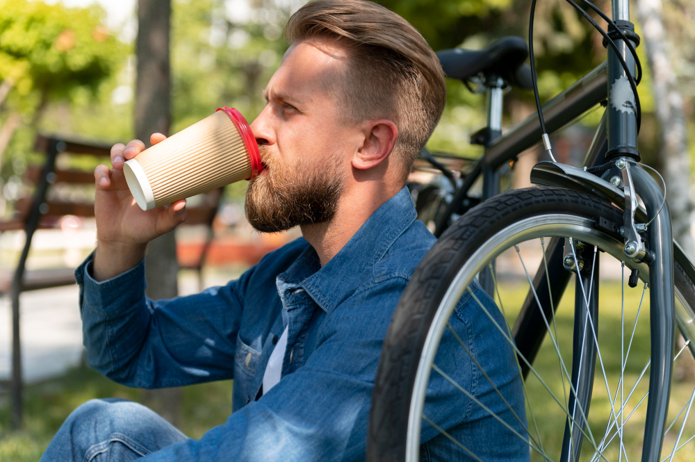 Fietsen en koffie